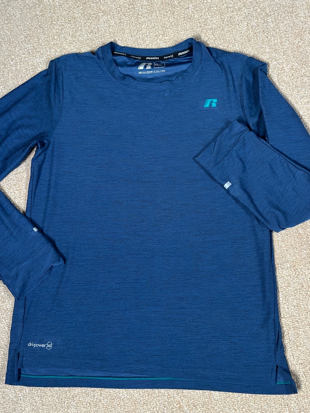 Russell Athletic XL Long sleeved t-shirt solid blue dripower 360 kids boys